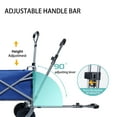 thumbnail image 4 of E-Western Collapsible Wagon Cart Foldable with Wheels for Shopping Garden Sports Groceries Camping Outdoor Navy Blue Steel Lightweight Compact Easy to Carry, 4 of 14