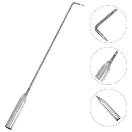 Beaupretty Silver Iron Fireplace Poker for Home Use Long Handle Fire Pit Tool