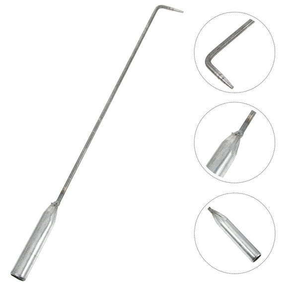 Beaupretty Silver Iron Fireplace Poker for Home Use Long Handle Fire Pit Tool