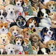 thumbnail image 2 of Mainstays 58" 100% Polyester Lux Anti-pill Fleece Garden Puppies Sewing & Craft Fabric by the Yard, Multi, 2 of 4