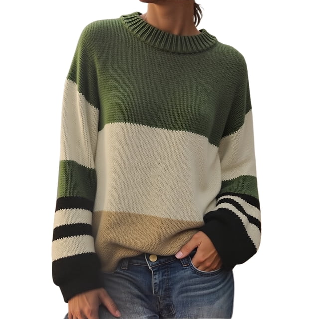 Chandail en Tricot pour Femmes Hiver Chaud Chandail Ample Col Roulé Décontracté Doux Fil Confortable Automne