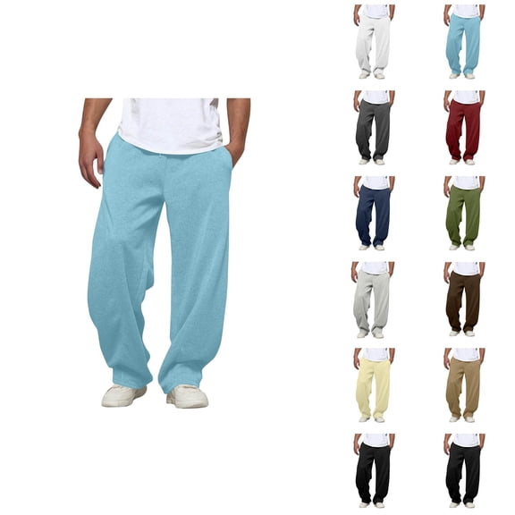 Mens Sweatpants Big And Tall 2026 Fashion Drawstring Elastic Waist Loose Fit Casual Harem Pants Trousers with Pockets