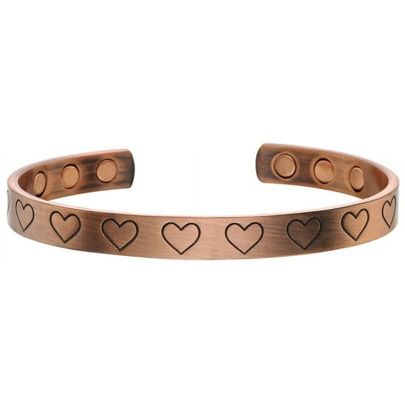 "Hearts" Copper Bracelet with 6 Magnets