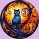 thumbnail image 1 of Pintura de diamante 5D DIY Taladro parcial con forma especial Gato 30x30cm Negro, 1 of 9