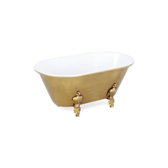 Cheungs 5129L-GD Lavande Golden Metal Fleur-De-Lis Accented Tub Decor - Large