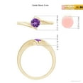 thumbnail image 5 of ANGARA Natural Bar-Set Solitaire Round Amethyst Bypass Ring in 14K Yellow Gold for Women (Size-5mm) | February Birthstone, Birthday, Anniversary, Jewelry Gift for Women | Natural Amethyst Ring, 5 of 9
