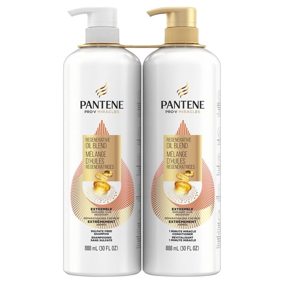 Pantene Pro-V Miracles Extreme Damage Care Shampoo & Conditioner, 30 Fl Oz, 2 Ct