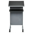thumbnail image 4 of Audio-Visual Direct Lectern (45" H x 17" D x 23" L) Metal & Wood Podium Storage - Silver/Black -, 4 of 7