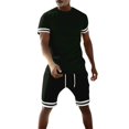 thumbnail image 2 of Short Sets for Men Short Sleeve Crewneck T Shirt and Bermuda Shorts 2 Piece Matching Set Mens Summer Outfits, 2 of 6