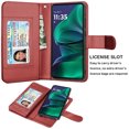 thumbnail image 4 of For Motorola Moto G Stylus 5G 2025 Wallet Case with Card Holder and Lanyard for Women Men, Ebizware Magnetic Flip Detachable Leather Cell Phone Case Stand Cover for Moto G Stylus 5G 2025 - Wine Red, 4 of 8