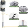thumbnail image 4 of ACDANC Upgraded Microfiber Duster for Cleaning with Extension Pole,Stainless Steel,30-100"Bendable Head. Cleaner with Long Extendable Handle for Cleaning Cobwebs,Ceiling Fans,Furniture,White Gray, 4 of 6