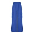 thumbnail image 4 of Up to 65 off!Lolmot Cargo Pants Women Elastic High Waist Baggy Straight Wide Leg Pants Loose Fit Trousers Streetwear Casual Parachute Y2K Pants with Pockets, 4 of 6
