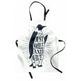 thumbnail image 1 of Saying Apron, Penguin Waving His Flipper and Just Smile and Wave Text in the Belly, Unisex Kitchen Bib with Adjustable Neck for Cooking Gardening, Adult Size, Dark Blue Grey and White, by Ambesonne, 1 of 4