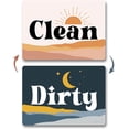 thumbnail image 1 of FridayVibez Boho Decor Dishwasher Magnet Clean Dirty Sign, Strong for Dishwasher, Universal Indicator Kitchen Organization, Refrigerator Dish Wash Sign A) Blush, 1 of 7