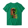 thumbnail image 4 of DDAPJ pyju Black History Month T-shirts for Women Short Sleeve African American Country Celebration Tee Shirts Color Block Printed Casual Round Neck Tee Tops Green M, 4 of 5