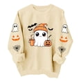 thumbnail image 2 of XSMGTUI Halloween Women's Sweatshirt Fall Ghost Fall Pumpkin Long Sleeve Casual Witch Bat Oversized Pullover Soft Comfortable Shirts Cute Vintage Graphic Top, 2 of 8