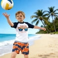 thumbnail image 1 of uikmnh Boys 2 Piece Rash Guard Swimsuit Set Short Sleeve Print UPF 50+ Sun Protection Size:11-12 Years, 1 of 6