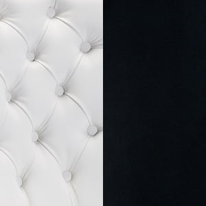 142 White PU, Black Velvet