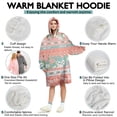 thumbnail image 5 of Wearable Oversized Blanket,Pink Pioneer Flower Striped Pattern Wearable Blanket Hoodie for Adults,Cozy Hooded Blankets with Super Pockets,Super Warm Fuzzy Pullover for Women & Men, 5 of 6