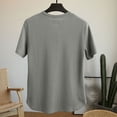 thumbnail image 4 of Men's Solid Color Comfortable Sport Casual Short Sleeved Round Neck Shirts, 4 of 9