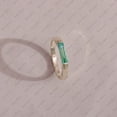 thumbnail image 4 of Baguette Green Sapphire Statement Ring, Flush Set Solitaire Ring, 925 Starling Silver Ring, Minimalist Handmade Fine Jewelry Gift For Her Daily Wear Jewelry,, 4 of 5