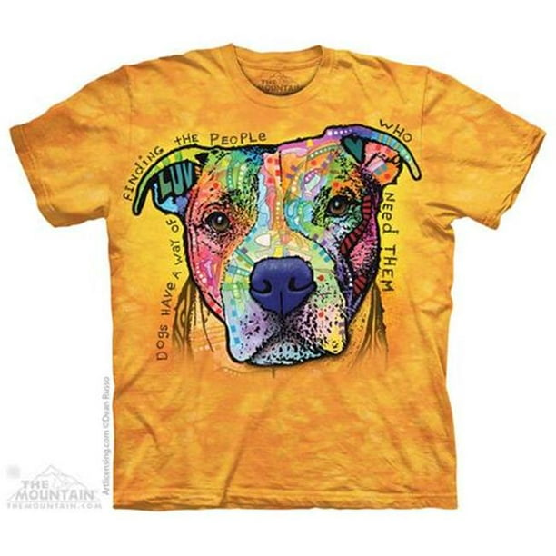 The Mountain - NEW Yellow 100% Cotton Dogs Have A Way Graphic Novelty T ...