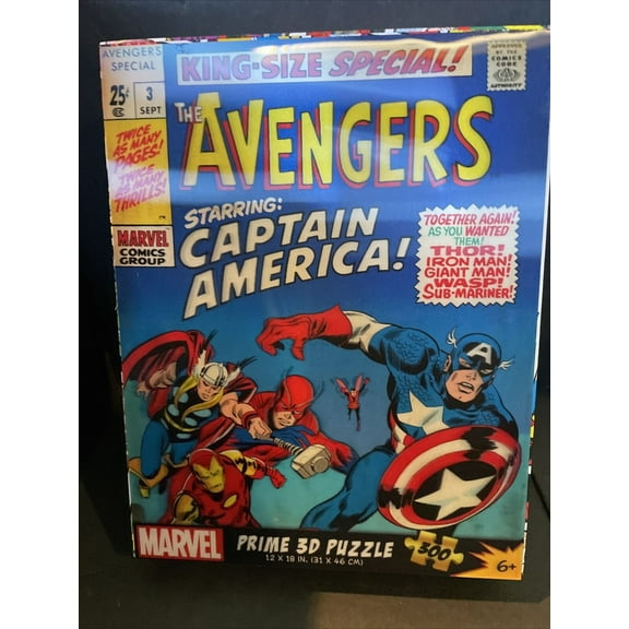 Avengers Starring Captain America! 3D Lenticular 300pc Jigsaw Puzzle