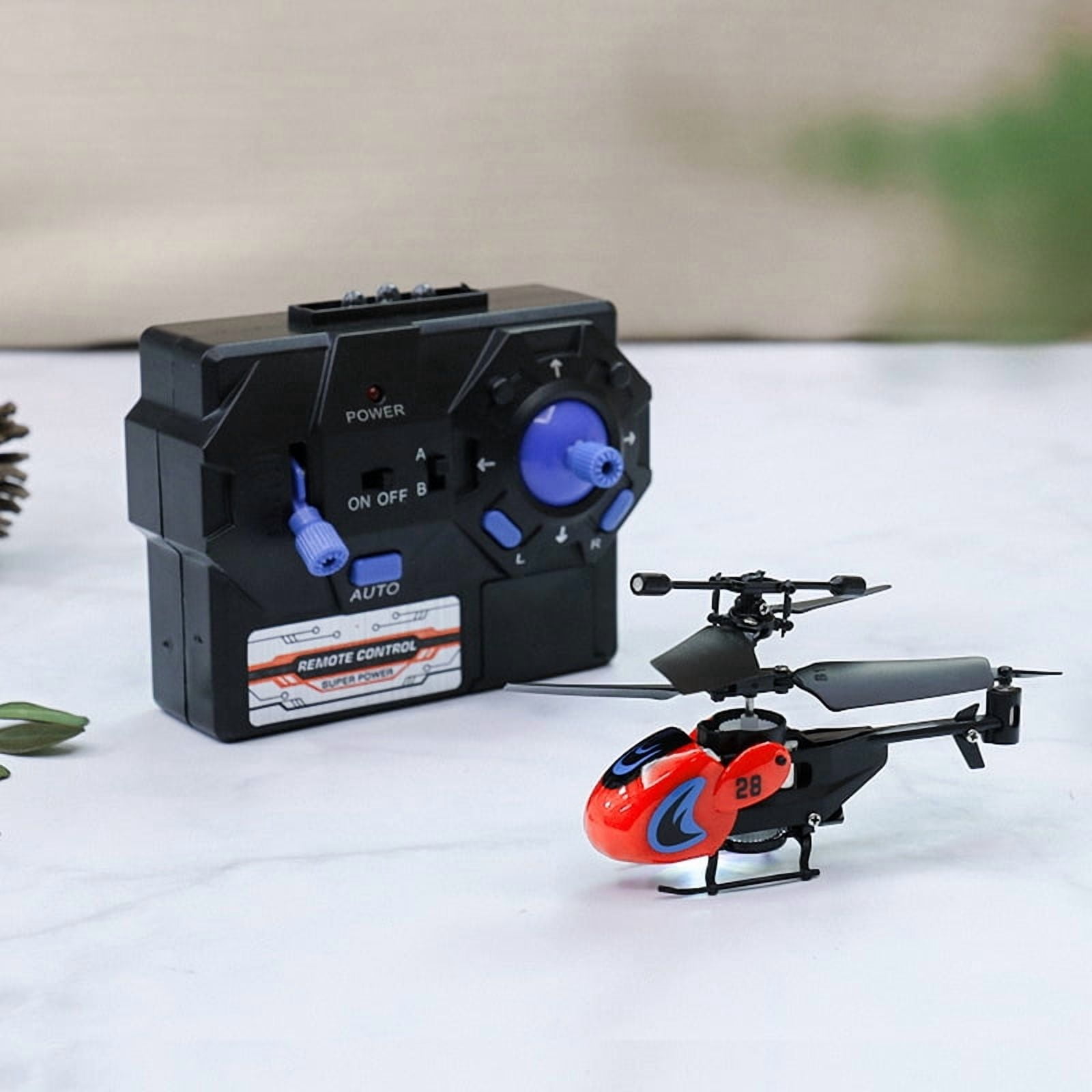 Funtogether Toys Mini RC Helicopter, 2-Channel Remote Control Helicopter for Beginners, Easy-to-Fly Indoor Micro Airplane with LED Lights