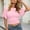 *Pink, variant on ClodeEU Women's Batwing Sleeve Crop Top, Ruched Waist Short Sleeve T-Shirt, Casual Summer Tee Army Green,Women's Plus L