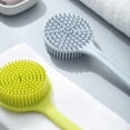 thumbnail image 3 of EeaseMX Cepillo de ducha de mango largo de silicona para el cuerpo, cepillo de baño, exfoliante de espalda con gancho de color aleatorio (azul), 3 of 7
