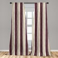 thumbnail image 4 of Ambesonne Beige Tan Curtains, Stripes of Pastel Colors, Pair of 28"x84", Maroon Pale Camel, 4 of 4