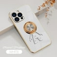 thumbnail image 1 of Mantto Slim Case For iPhone 12 Pro Max 6.7 inch,Luxury Stylish Hidden Gold Plating Cute 6D Cartoon Astronaut Finger Ring Stand Shockproof Back Cover.For iPhone 12 Pro Max,White, 1 of 9