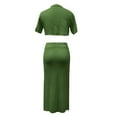 thumbnail image 5 of Sakmal Cutout Sundresses for Women 2024 Solid Sexy Green Short Sleeve Comfort Fit Long Sundress, 5 of 5