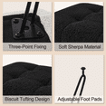 thumbnail image 6 of Ebenchico Backless Vanity Stool Faux Plush Upholstered Small Bench 4 Metal Legs with Adjustable Anti-Slip Feet for Makeup Bedroom Entryway, Black, 6 of 13