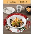 thumbnail image 3 of 15 Inch Round Placemats Set of 4, Red Snowman Christmas Non Slip Heat Insulation PP Table Mats, Xmas Tree Ball Snowflake Elk Washable Place Mats for Kitchen Dining Party Table Decor, 3 of 7