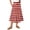 Deep Red, variant on Women's Striped Skirt Full Length Checkered Boho Maxi Skirts Casual Loose Elastic High Waisted A Line Long Flowy Skirts - Watermelon Red XL