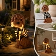 thumbnail image 5 of Halloween Skeleton Goldendoodle Dog Statue, Curly Brown Resin Poodle Figurine with Skeleton Outfit for Tabletop and Home Decor, 5 of 6