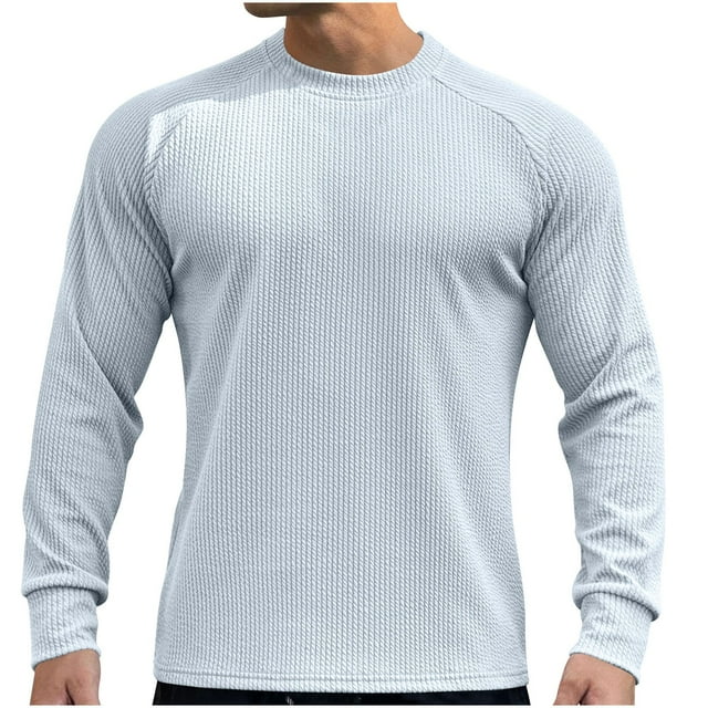 CHGBMOK T-Shirts Grande Taille pour Hommes Mode Décontractée Lavage Manches Longues Col Rond, Tailles m-3TG