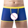 thumbnail image 4 of IROINNID Men's Boxer Underpants Gold Dot Mesh Striped Breathable Hip Solid Color Underwear, 4 of 7