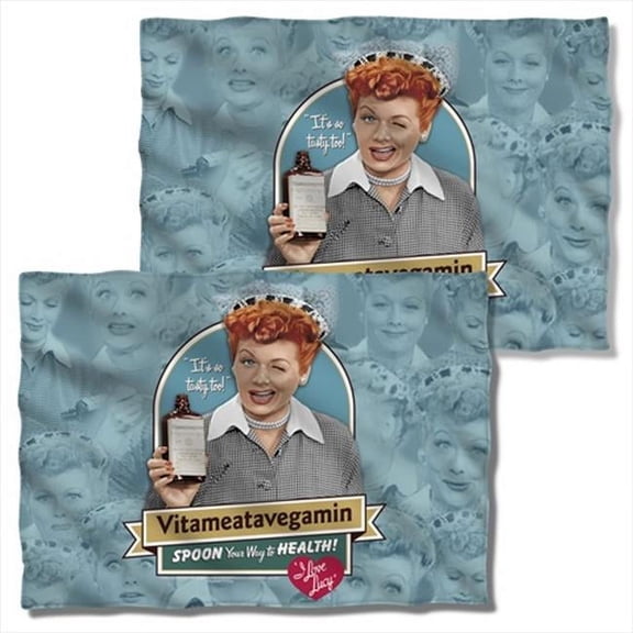 I Love Lucy Vitameatavegamin (Front Back Print) Poly 20X28 Pillow Case White One Size