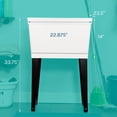 thumbnail image 2 of Tehila 19 Gallon White Utility Sink with Black Legs and P-Trap for Laundry Room, Basement, Garage, 2 of 9