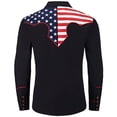 thumbnail image 4 of Mens American Flag Shirt Patriotic Western Cowboy Shirt Print Independence Day Casual Summer Tee Tops L, 4 of 5
