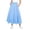 Blue, variant on Girls-Cotton Regular Fit Long A-Line Skirt, Mid-Rise Elastic Adjustable Waist, Solid Color with Pockets, Casual for Kids & Teens