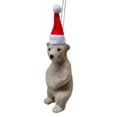 thumbnail image 1 of Kripyery Bear Doll Pendant Christmas Hat Simulation Polar Bear Grizzly Doll Model Ornaments Cute Brown/Grey/White/Black Bear Hanging Decoration Christmas Tree Decoration, 1 of 8