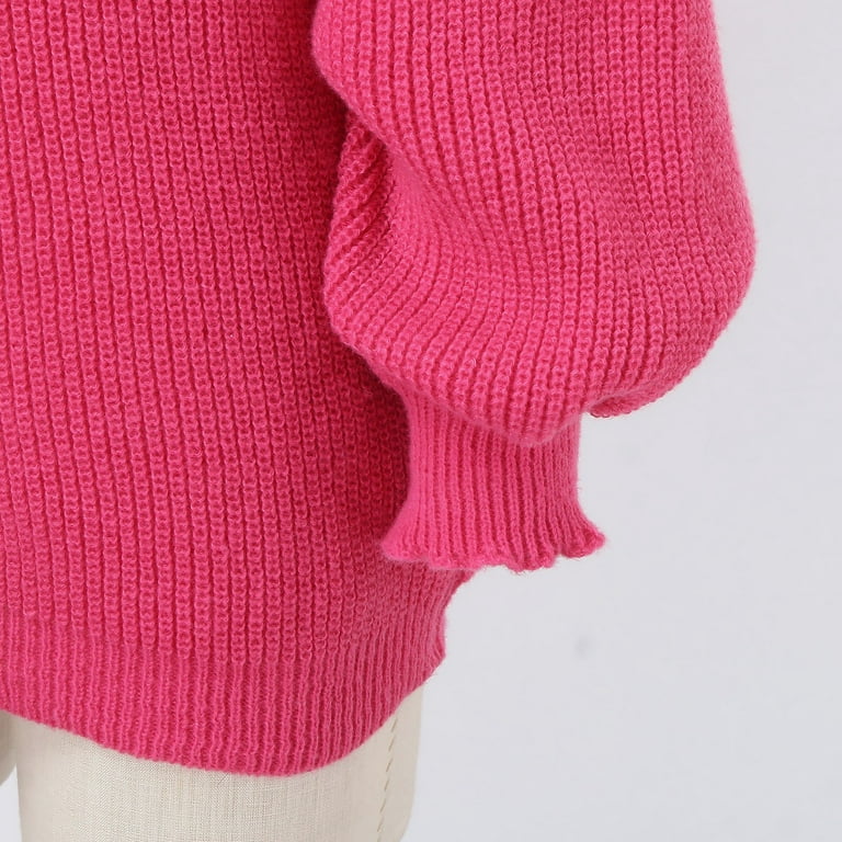 Women's Oversized Long Sleeve Casual Loose Knit Sweater Warm Sweater Top  Block High Neck Sweater For Long Sleeve Knit Pullover Solid And Warm Jumper  Tops Sweaters Pullovers 