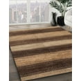 thumbnail image 3 of Ahgly Company Machine Washable Indoor Square Abstract Red Brown Area Rugs, 5' Square, 3 of 7