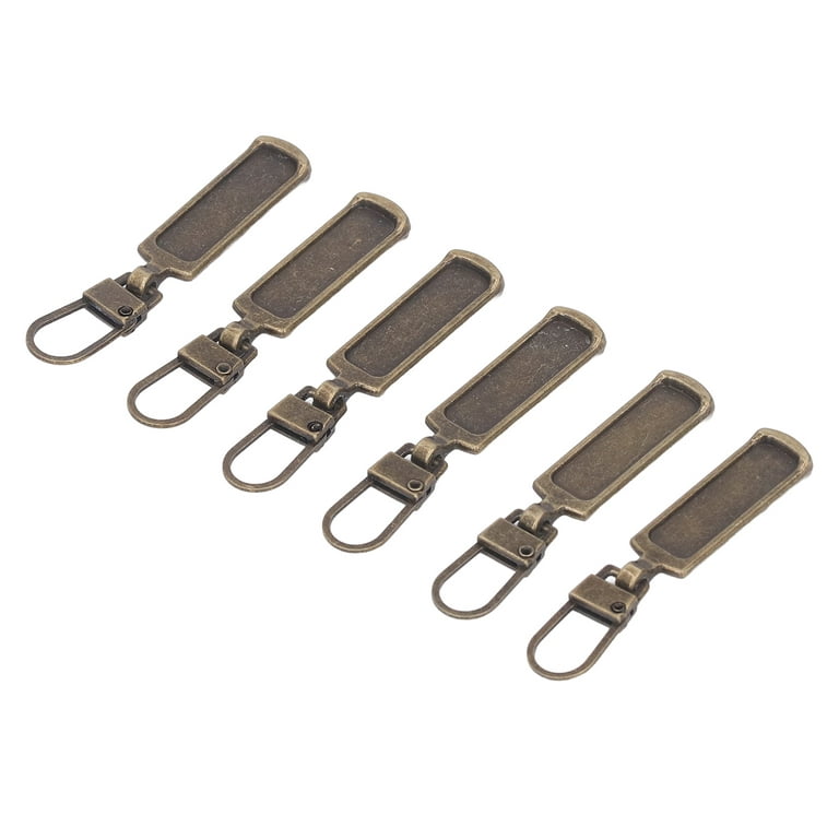 Zipper Pull Tab, Stainless Steel Easy To Replace Multi Purpose 6Pcs Metal  Zipper Head For Handbags Bronze 