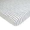 American Baby Company 100% Natural Cotton Fitted Pack and Play Sheet 39" x 27" - Soft & Breathable Pack N Play Sheet for Playpen, Playard & Mini Crib Mattress, Silver Black Stripe, for Boys & Girls