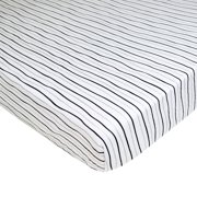 American Baby Company 100% Natural Cotton Fitted Pack and Play Sheet 39" x 27" - Soft & Breathable Pack N Play Sheet for Playpen, Playard & Mini Crib Mattress, Silver Black Stripe, for Boys & Girls