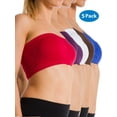 thumbnail image 1 of 5-PACK Stretch Sports Bra Wire Free Bandeau With Removable Pads Yoga, 1 of 4